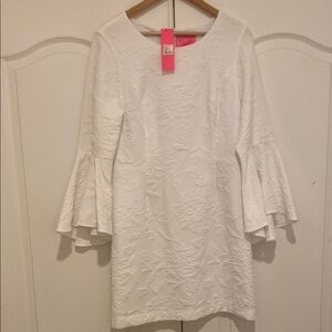 Lilly Pulitzer White Bell Sleeve Sheath Dress